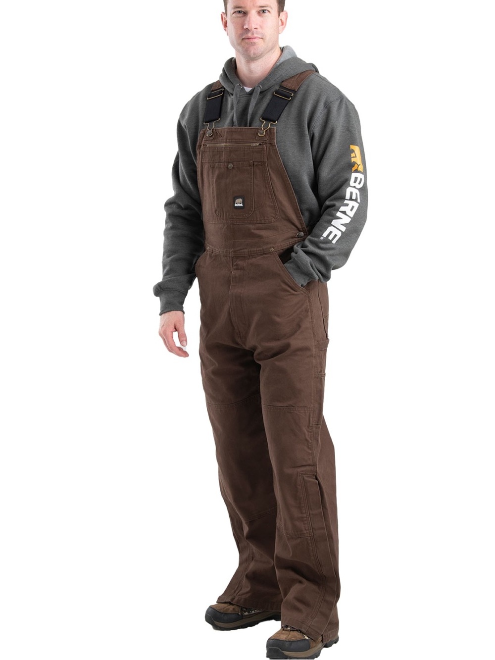 Berne men’s unlined washed duck bib overalls
